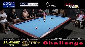 1.4K views · 33 reactions | 4th match in our 9 balls...pro vs.amateur series...JFLOWERS/TAOM challenge...message Albert Espinola on his fb/messenger if you want to buy products of Batang Tirador...jflower cues with carbon fiber...taom...cpba and dynasphere balls. | Batang Tirador | Facebook