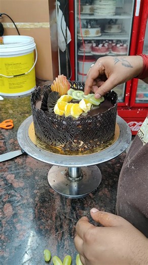 Chocolate Fruit Cake Design | Crezy Cake Point