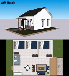 23x26 Small Home Plans 7x8M with 3 Beds 1 Bath SamHousePlans.com #housedesign #Homedesign | Sam Architect