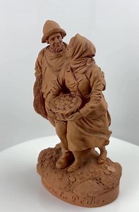 French Signed 7.5” Tall Terracotta Figurine Depicting a Fisherman and Woman. - Etsy Canada