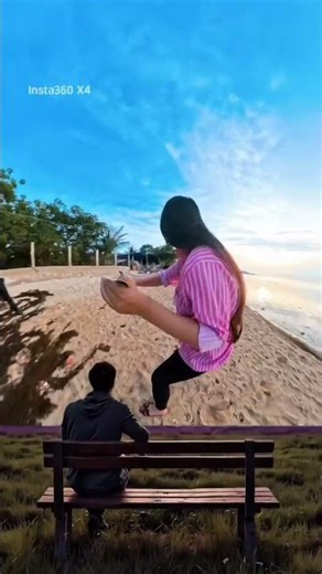 Insta360 chill girl in magic view shot 🤗😍 #vietbach360vlogs #insta360