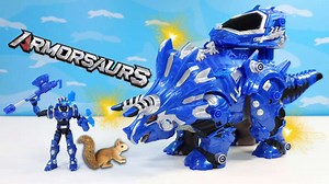 Armorsaurs triceratops cobalt and blue pilot TJ armor up dinosaurs action figure toy review