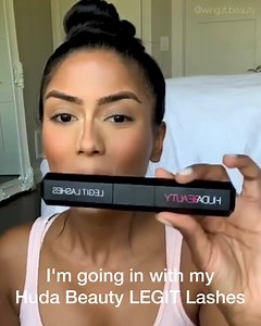LEGIT LASHES DUAL-ENDED MASCARA✨ Features two custom brushes & formulas that will volumize, lengthen, lift, AND curl. Designed to give you THE perfect lashes 🖤 | Huda Beauty