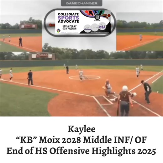 Kaylee “KB” Moix 2028 Middle INF/ OF End of HS Offensive Highlights 2025 @KayleeMoix2028 @kbmoix11 #hotshotsnation #ednaudin #TeamCSA #bang bang | Collegiate Sports Advocate | Facebook