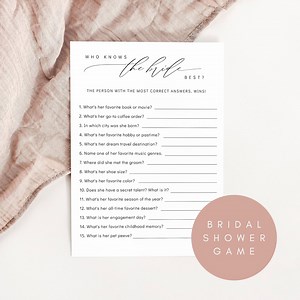 Minimalist Who Knows the Bride the Most Game, Modern Bridal Shower Game, Printable How Well Do You Know the Bride, Edit With Corjl - Etsy
