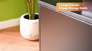 WLIVE Modern TV Stand for 75 Inch TV, 2 Tier Entertainment Center with LED Lights & Storage Cabinets, Media TV Console Gaming Television Stands for Living Room, Bedroom,Black