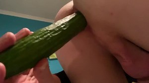 Fucking ass with cucumber, anal food probe, food anal toys, male insertion, ass fucking, anal fuck