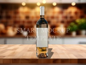 Elegant Wine Bottle Label Mockup | Smart Object Canva Wine Label Template | Realistic Wine Bottle Mockup | 3x4 Wine Mockup | Kitchen - Etsy Australia