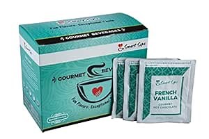 French Vanilla Hot Chocolate Mix Packets - Instant Gourmet Hot Cocoa Mix - 25 Count - Flavored Hot Chocolate