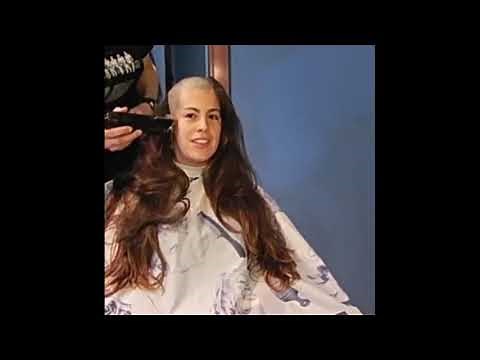 Long hair to headshave | long hair women headshave | girl headshave at barbershop