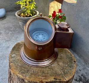 Nautical Brass Oil Lamp Binnacle Gimbal Compass - Ship Lantern Gift - Etsy