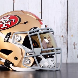 Take a look at this gold mine! Get your niners helmet with Green Gridiron! #greengridiron #nfl #helmet #49ers | Green Gridiron