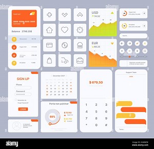 Web ui templates. User kit digital infographic elements dividers search bar frames buttons slider preview icons navigation symbols garish vector Stock Vector Image & Art - Alamy