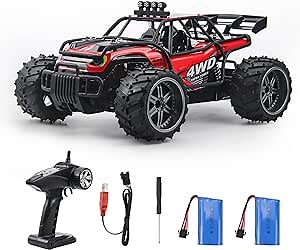 RC Car 1:14 Remote Control Car 4WD Offroad Hobby RC Truck All Terrain RC Cars with 2 Rechargeable Batteries for 40 Mins Play, Fast Short Course RC Cars for Adults Kid Boys Girls