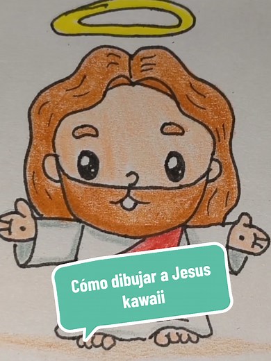 Cómo dibujar a Jesús kawaii paso a paso
