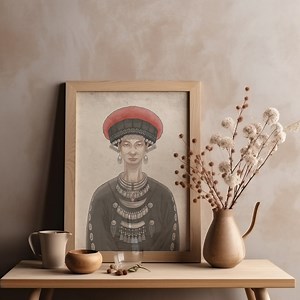 Digital Download, Hmong Tribe Portrait Art, Vintage Portrait Art of Hilltribe in Southeast Asia, Printable Wall Poster Art - Etsy