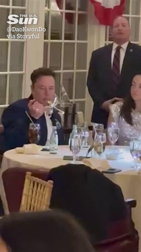 Elon Musk balances cutlery on his finger during dinner with Trump | The US Sun