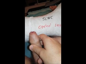 Masturbation with casted leg