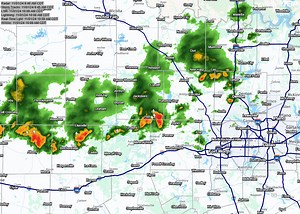 Scattered showers w/ isolated thunder tracking more easterly..could move into north & northwest sections of DFW Metro this morning. Heavier rains are forecast for NTX Sat, Sun, Mon. We're watching everything from the WBAP Weather Center all weekend. | WBAP