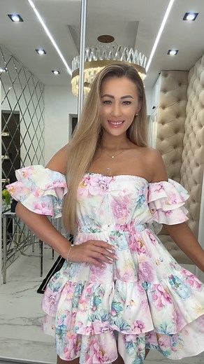 Dzień Dobry ☀️ Sukienka Hiszpanka Diva z falbankami 🩵 #sukienka #modadamska #camashopping #sklepinternetowy #butik #nowakolekcja | Cama Shopping