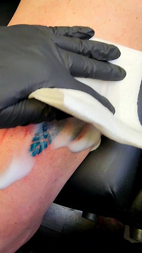 Colorful Watercolor Turtle Thigh Tattoo Process