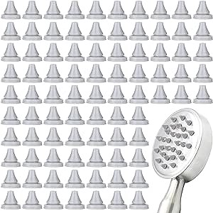 PAGOW 100Pcs Shower Head Nozzles Replacement, Silicone Showerhead Spray Hole Nozzle Universal Sprinkler Spout Round Nibs Disassemble and Wash Water Outlet Granules Repair Parts Supplies