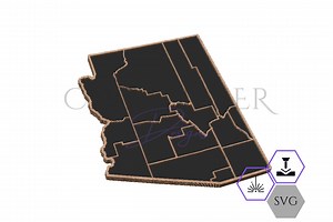 Arizona Counties Map SVG - Laser Cut File (digital Download) - Etsy UK