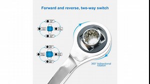 Universal Socket Wrench, 8 in 1 Multifunction Socket Wrench Spanner Tool, with 360 Degree Rotating Head 8‑19mm, for Home and Car Repair