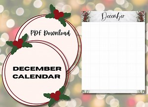December Calendar - Printable and Goodnotes Compatible! - Etsy Canada