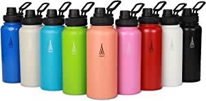 Alpex Eco-Flask Hydration Bottle - Reusable, Stainless Steel, Vacuum Insulated, Leak Proof Mouth Lid - 32 oz, Green