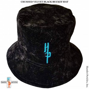 Black Crushed Velvet Bucket Hat: Unisex Glossy Plush Hat (large) - Etsy