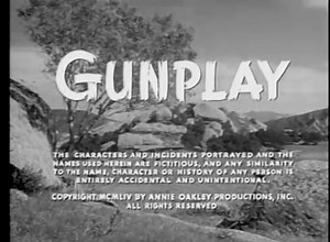Gunplay - Annie Oakley S1 E3 (1954) With an outlaw at large and the Sheriff searching for him, trouble arrives in the form of a fake sheriff, a drunk, and a senseless murder. With an outlaw at large and the Sheriff searching for him, trouble arrives in the form of a fake sheriff, a drunk, and a senseless murder. Episode aired Jan 23, 1954 https://www.imdb.com/title/tt0513462/?ref_=ttep_ep3 video from Internet Archive https://archive.org/details/annieoakleys01 Public Domain Mark 1.0 No Copyright 