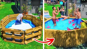 How to build your own swimming pool out of pallets. 🤽‍♀ | 5-Minute Crafts Teens