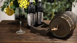 Wooden Wine Barrel and Whiskey Barrels Display for Home Decor Wedding Beer Kegs-Handcrafted Coffee Pod Storage