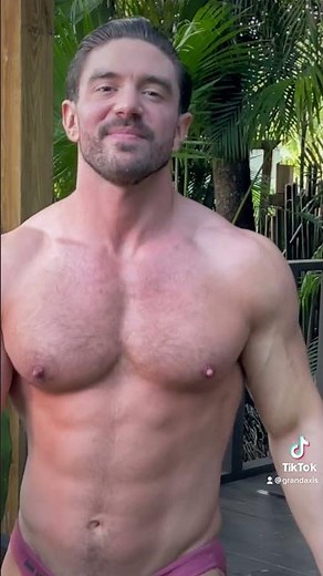 Handsome Muscular Guy wearing a speedo in the forest - Steve Grand wearing GRAND-AXIS SG Mini-Brief