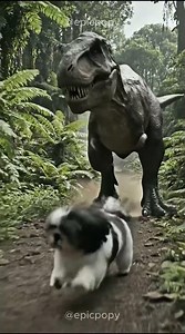 Popy is being chased by a Tyrannosaurus Rex! How will he escape?