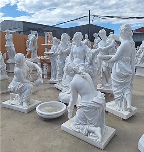 [Hot Item] White Marble Hand Carved Garden Decoration Marble Statue Sculpture (SYMS-2016)