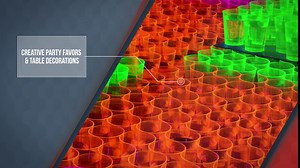 Tiger Chef 5 Oz Champagne Flutes Hard Plastic Cups In Neon Glow In The Dark Under Blacklight Party Drinking Cups Disposable Reusable Party Supply Holiday Décor (5 Oz Champagne Flutes, Assorted)