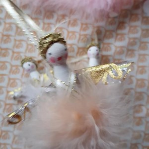 Handmade Peg Doll Fairy: Marabou Skirt, Vintage Keepsake - Etsy