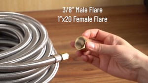 SPARKWHIZ 36Ft High Pressure Propane Hose Extension, 1LB Propane Tank Regulator Connection to 3/8" Female Flare Thread, Fittings with Conversion Coupling kit for BBQ Grill, Fire Pit, Heater