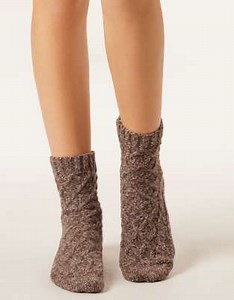Calzedonia Cable-patterned socks in brown blend | ASOS