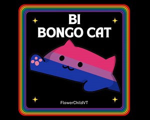 Bisexual Flag Bongo Cat - Twitch | Cute, Chibi, Pride, Cartoon for Streamers - Etsy