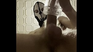 7 inch &lpar;18cm&rpar; Hot Cock owned by a Masked Slim Twink&period; Flashlight intense masturbation&comma; Moaning&period;