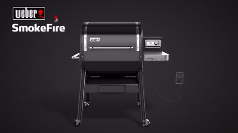 Weber 23510001 SmokeFire EX6 Wood Fired Pellet Grill, Black