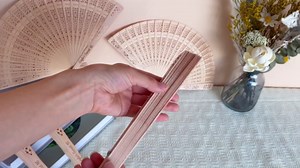 1pc Personalized Wedding Fans for Guests - Custom Wooden Hand Fans with Names/Dates - Bulk Wedding Favors for Bridal Shower, Baby Shower & Parties (Wood, 1pc)