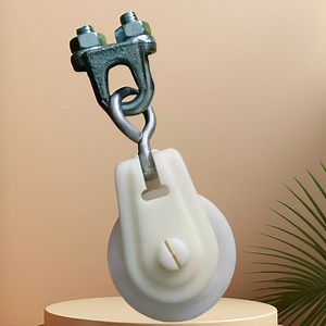 [Hot Item] Poultry Farm Lifting System Equipment Hook Pulley Greenhouse Windproof Nylon Small Pulley