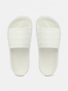Buy ADIDAS Originals Women Off White Self Striped Adilette Sliders -  - Footwear for Women