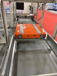 [Hot Item] Satong Factory Made Shuttle Car System Automatic Intelligent Four-Way Shelf Shuttle Car