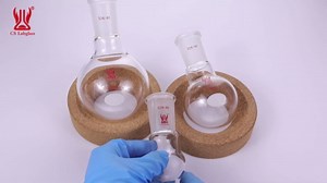 Single Neck Round Bottom Flask, 25ml with 24/40 Standard Taper Outer Joint, Borosilicate Glass Boiling Flask, Lab Glassware