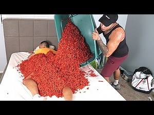 HOT CHEETOS AND TAKIS CHALLENGE PRANK ON BIG BROTHER!!! 100 + POUNDS!!!